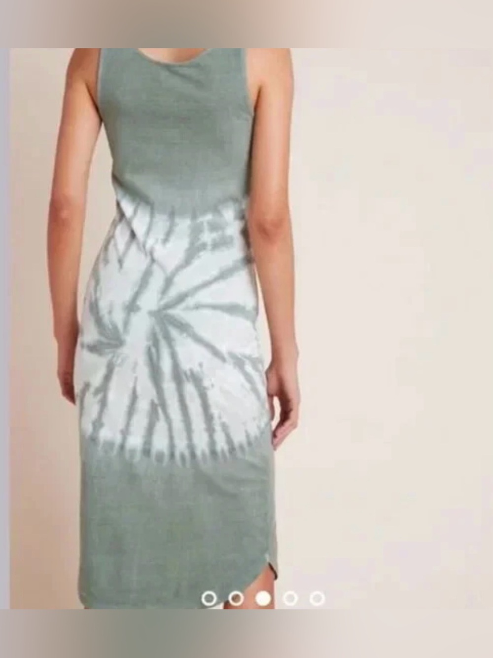 Anthropologie Saturday Sunday Tie Dye Tank Midi Dress XS Sage Green Lounge - Picture 2 of 8